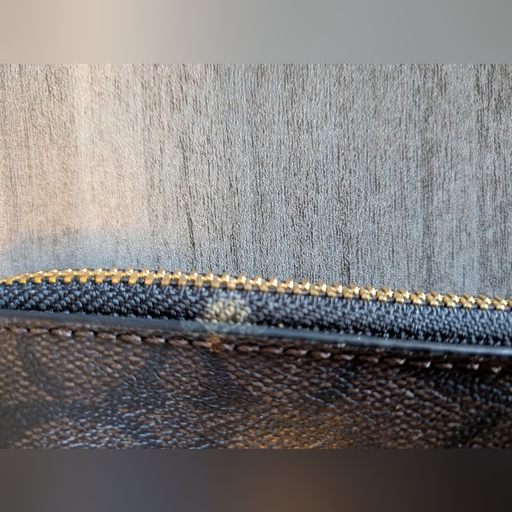 Coach Signature Black and Brown Wristlet - Picture 4 of 7